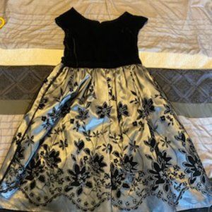 silver taffeta dress